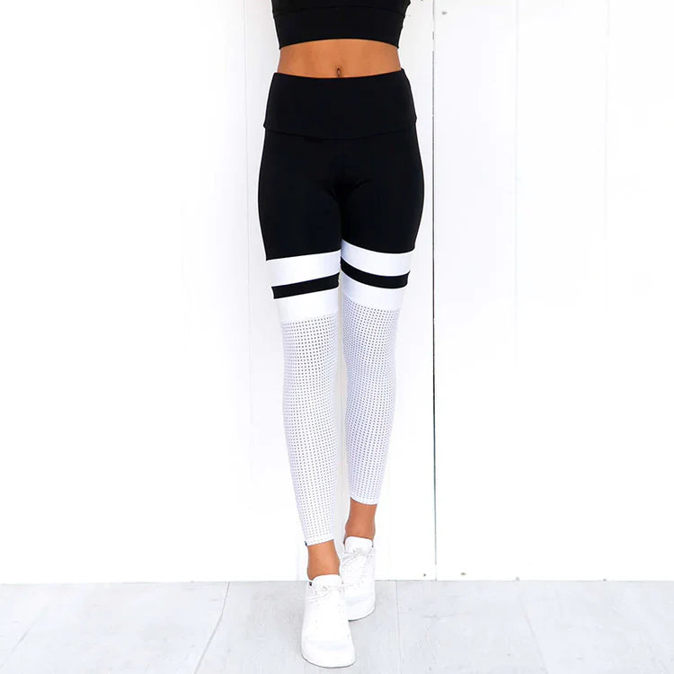 Classic Black And White Striped Leggings