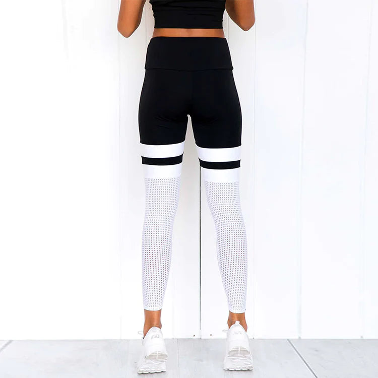Classic Black And White Striped Leggings