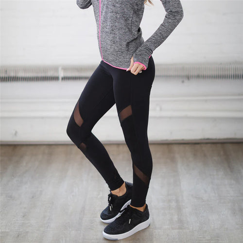 Diagonal Mesh Yoga Leggings