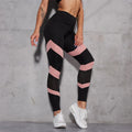 Pink Chevron Mesh Yoga Leggings