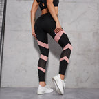 Pink Chevron Mesh Yoga Leggings